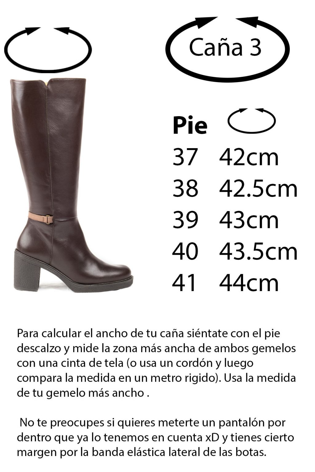 Botas caoba Luci Botas caña ancha Muui