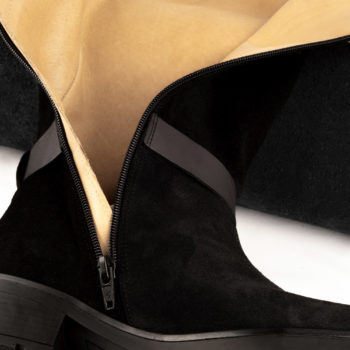 bota caña ancha serraje detalle piel interior